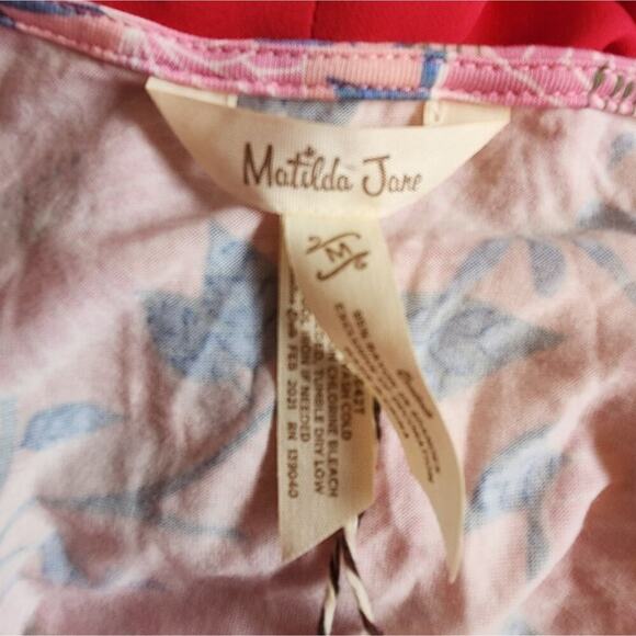 MATILDA JANE NEW FLORAL PINK TOP SIZE MED - Picture 6 of 7